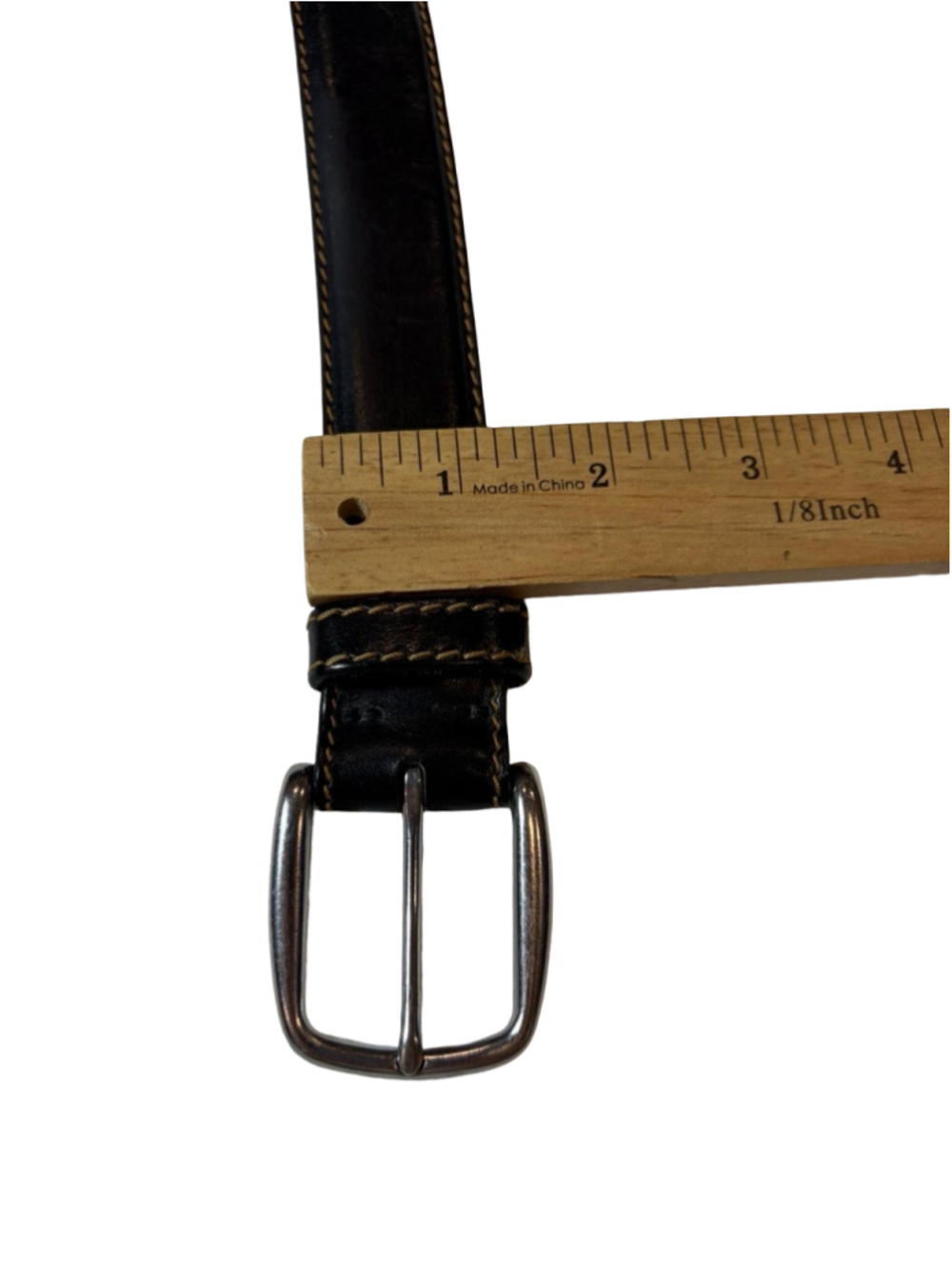 Allen Edmonds Black Leather Belt Men’s 34 Made USA Dress Casual - Picture 3 of 5